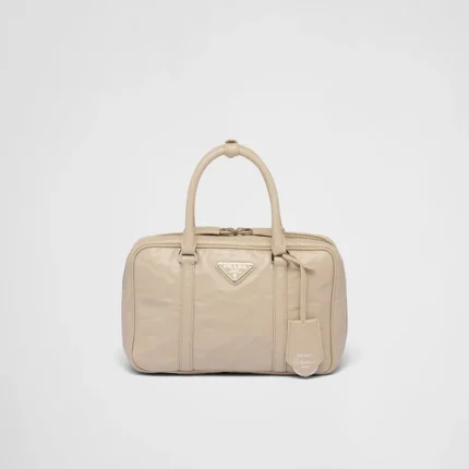 PP Medium antique nappa leather top handle bag - Desert Beige