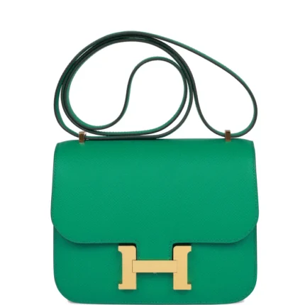 H Constance 18 Vert Jade Epsom Gold Hardware