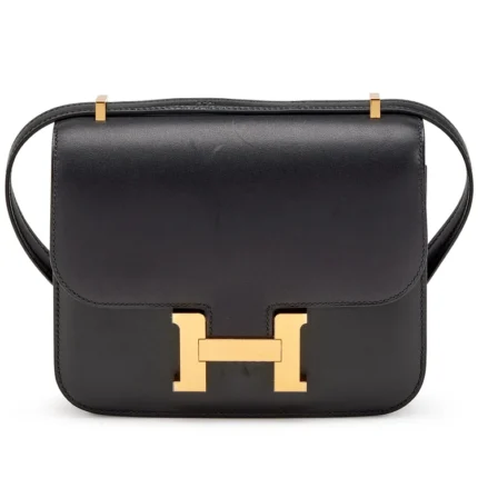 H Constance Bag 18 Black Epsom Gold Hardware